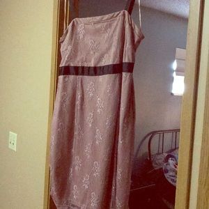 Dusty rose summer dress with black accents ,
